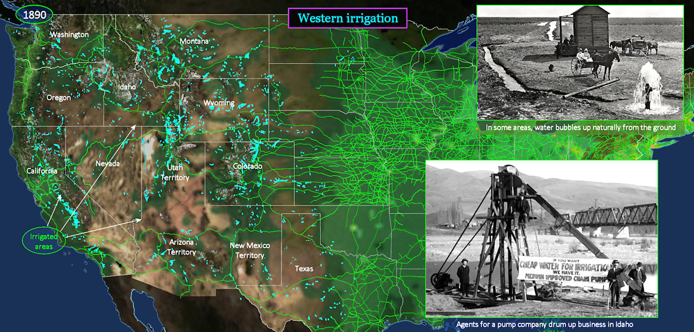 Irrigation, 1890, map